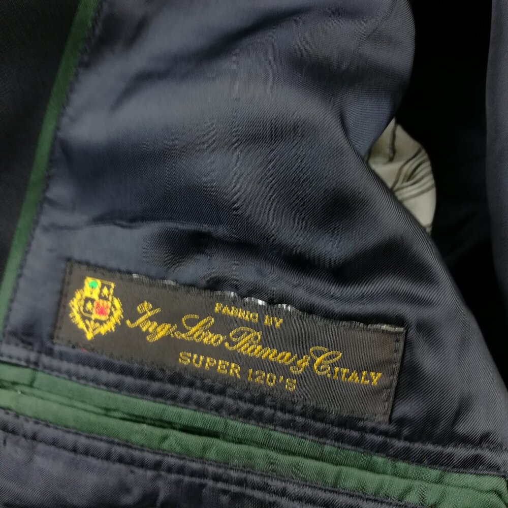 Brooks Brothers Loro Piana Blazer Country Club Wool Gold Button Blue 44R US Made - Picture 7 of 15